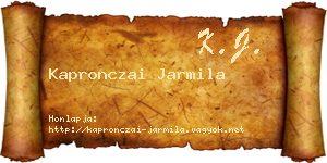 Kapronczai Jarmila névjegykártya